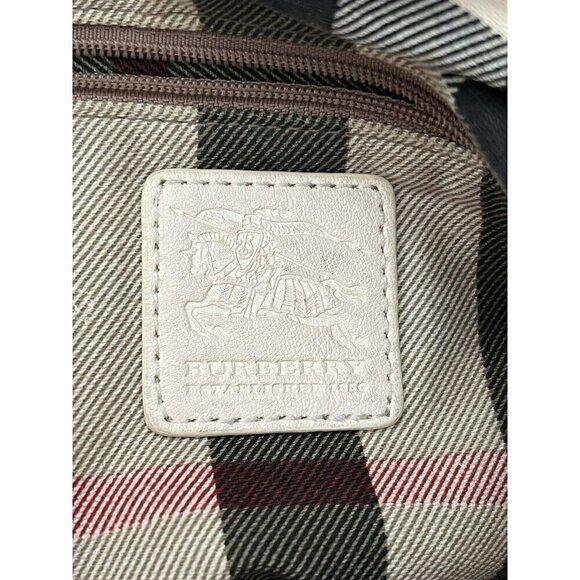 Burberry Cream Canvas Stowell Roll Up Tote Vintage 80s - Picture 8 of 11